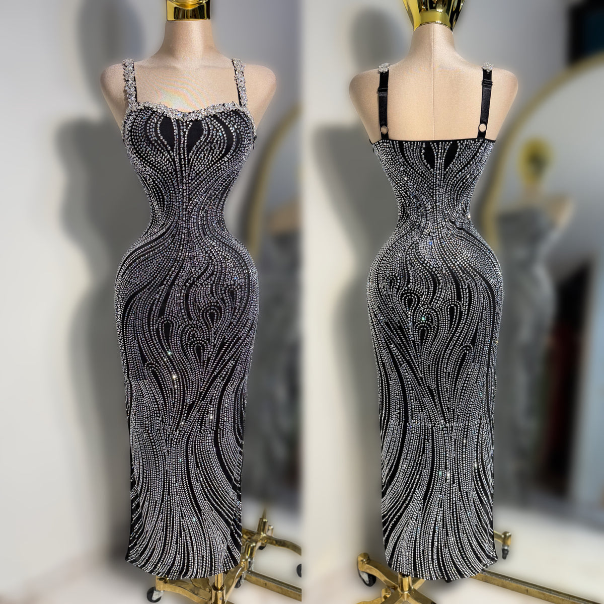 Vestido negro pedrería 🖤✨