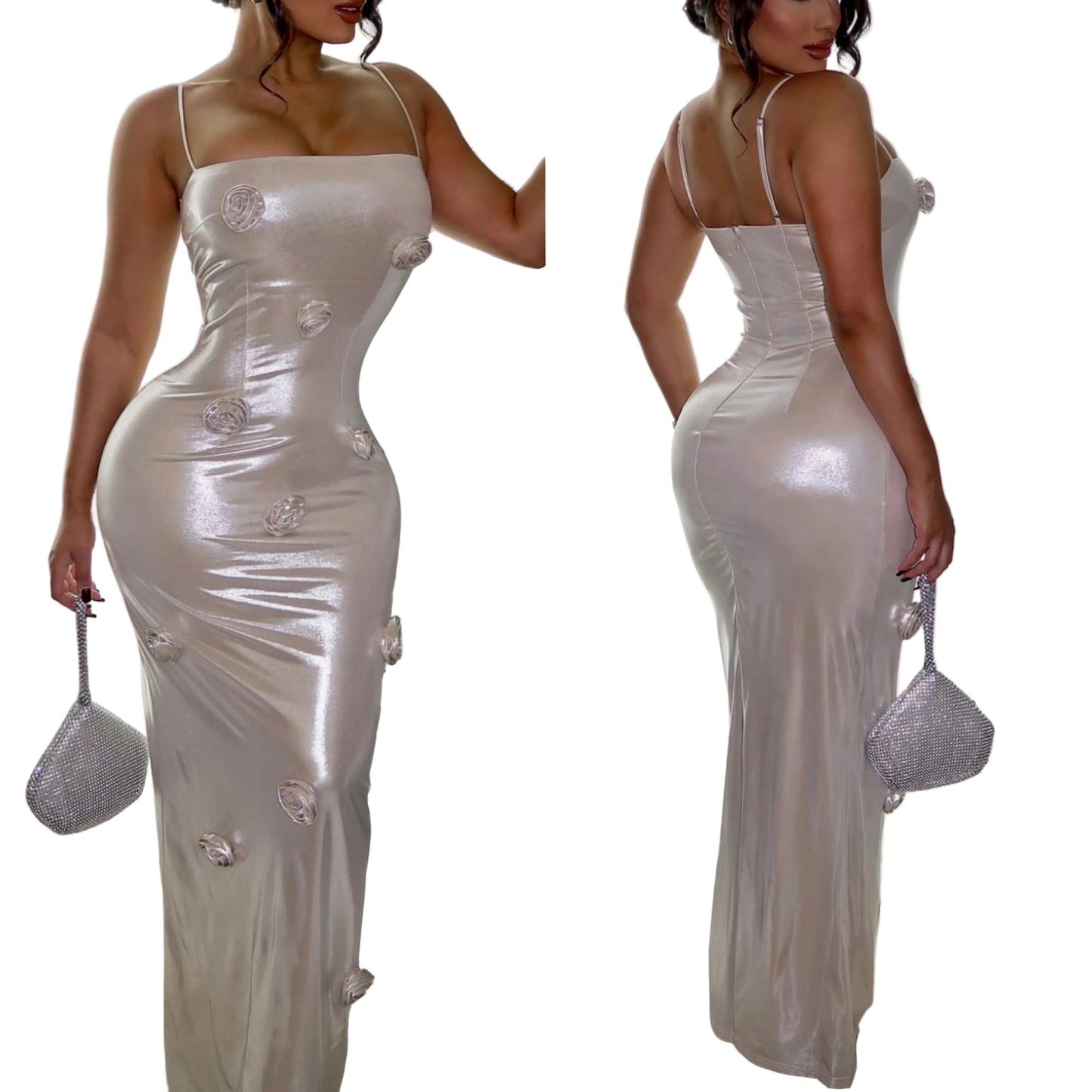 Vestido perla flores