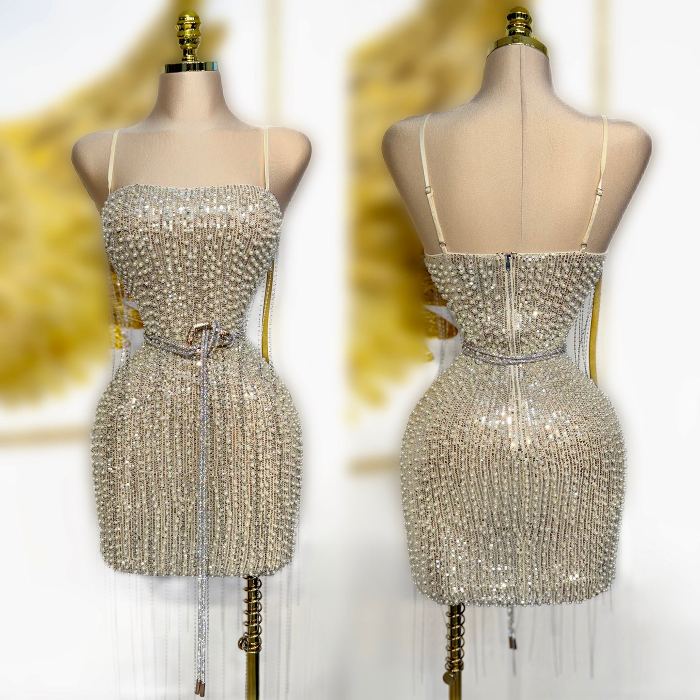 Vestido perlas plateado 🌟