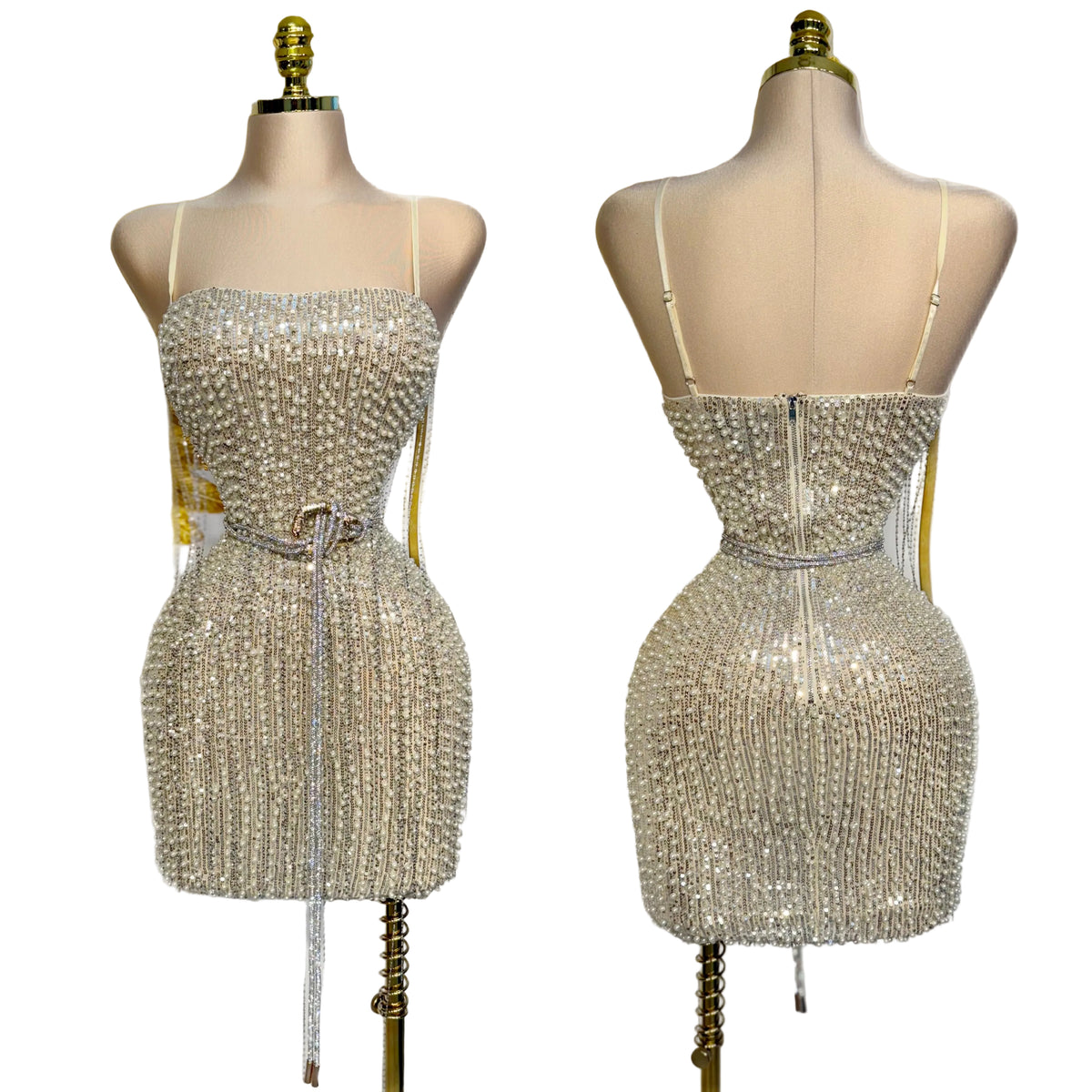 Vestido perlas plateado 🌟