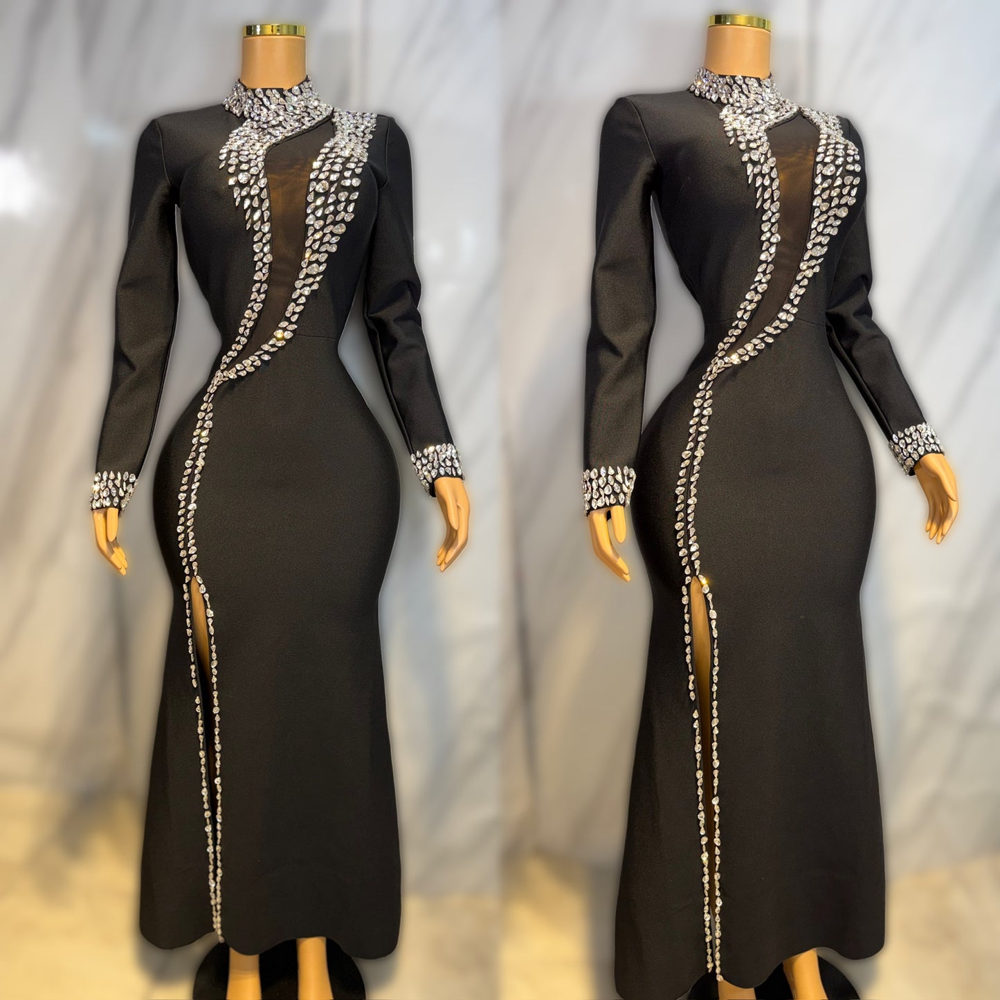 Vestido negro bandage pedrería 🖤✨