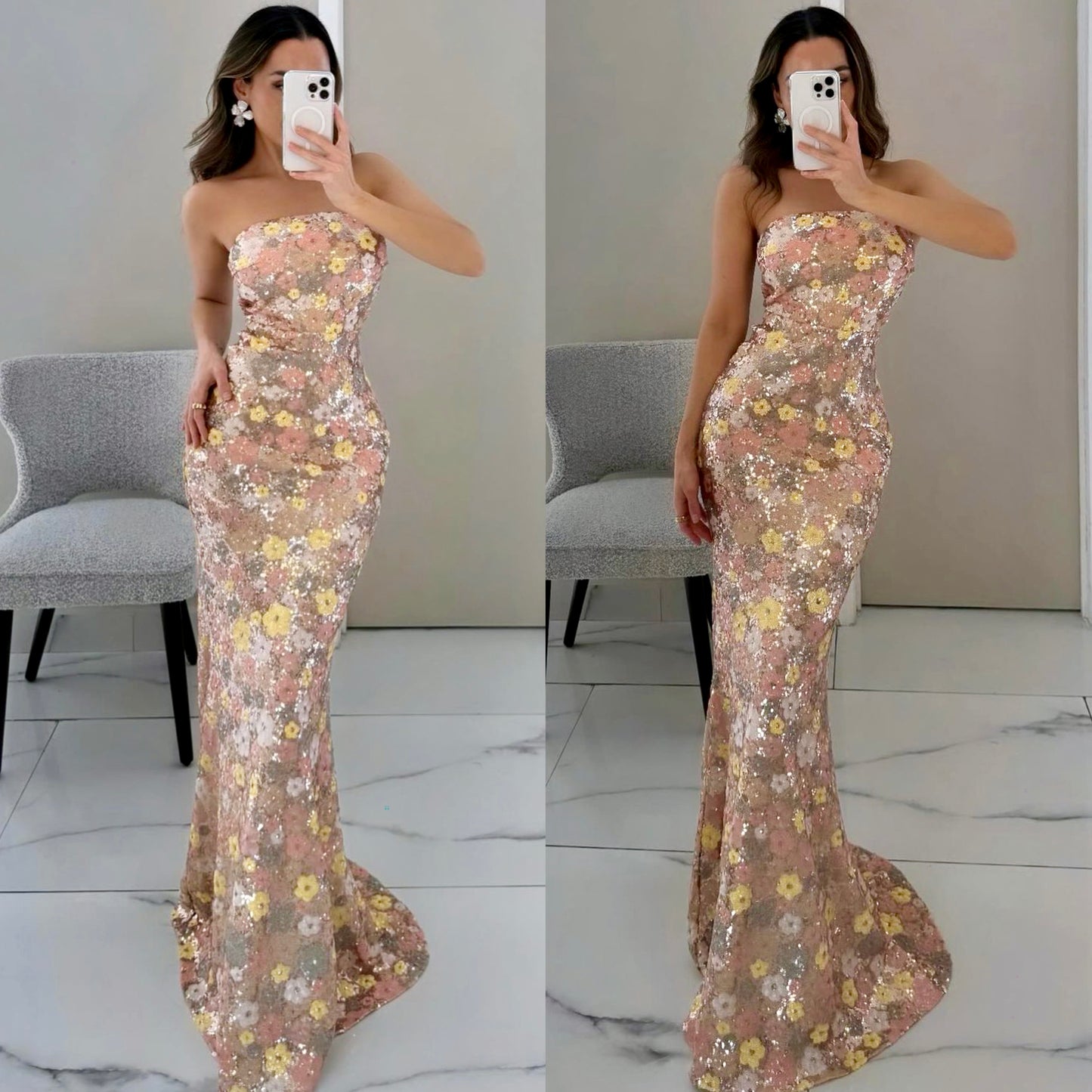 Vestido lentejuelas multicolor