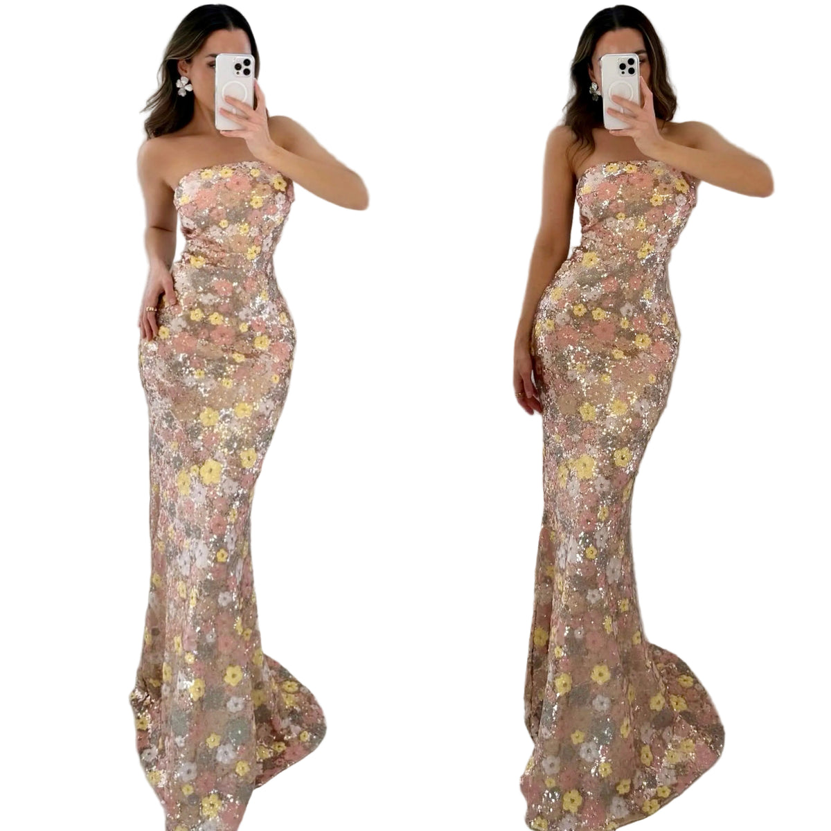 Vestido lentejuelas multicolor