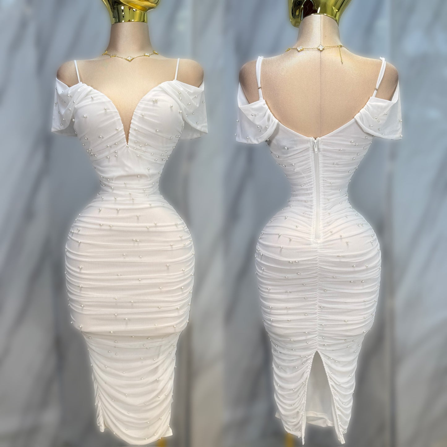 Vestido blanco perlas 🤍