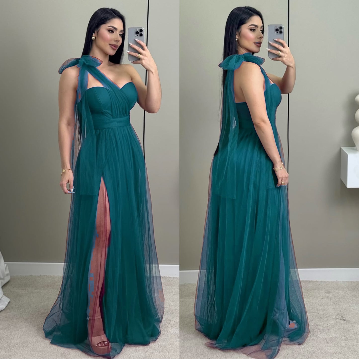 Vestido verde tulle 💚