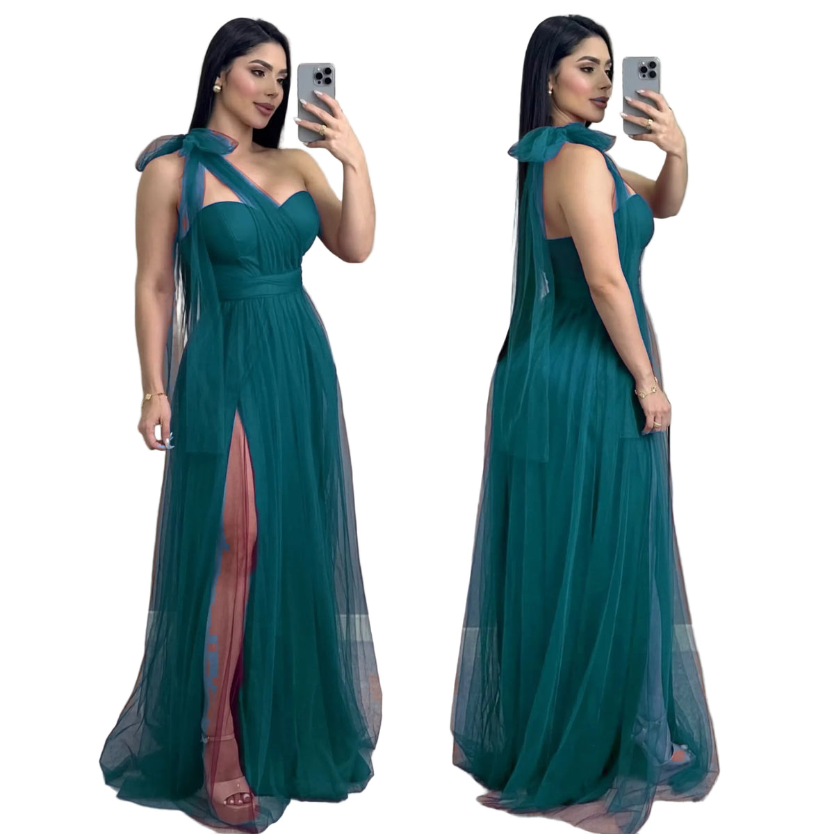 Vestido verde tulle 💚