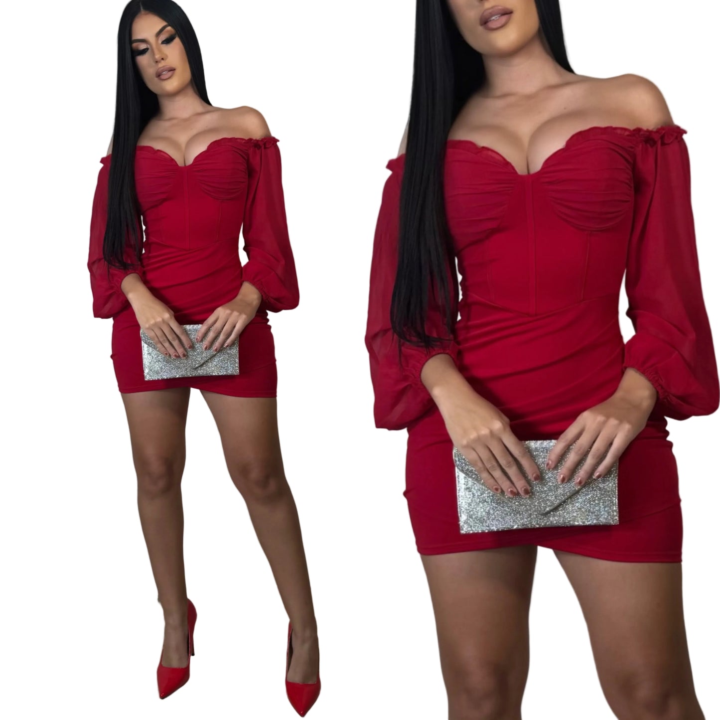 Vestido rojo licra