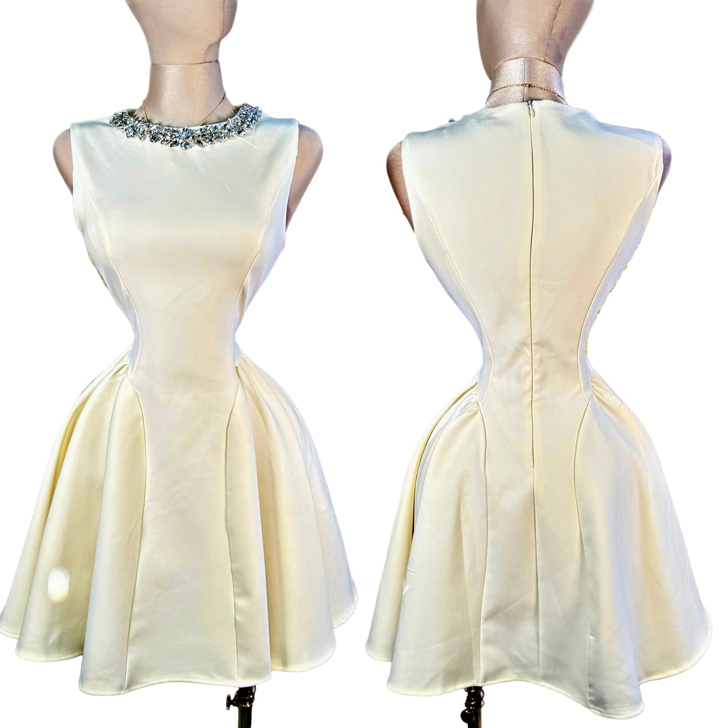 Vestido crema pedrería ✨
