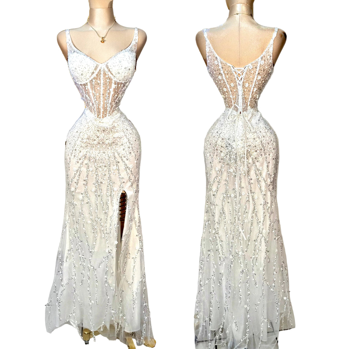 Vestido blanco lentejuelas ✨