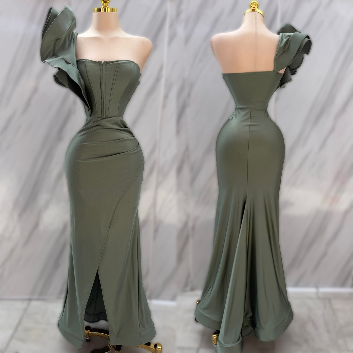 Vestido verde olivo olán 💚