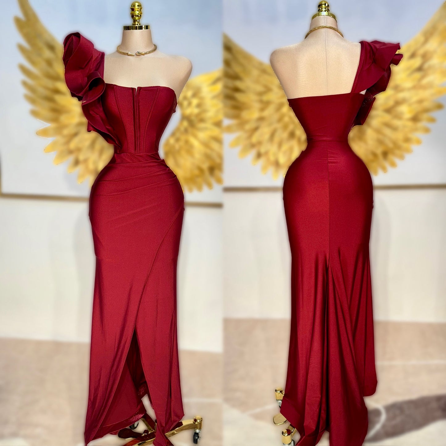 Vestido tinto olán 🍷