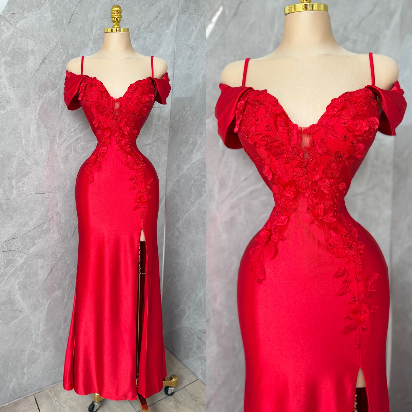 Vestido rojo satín 🌹