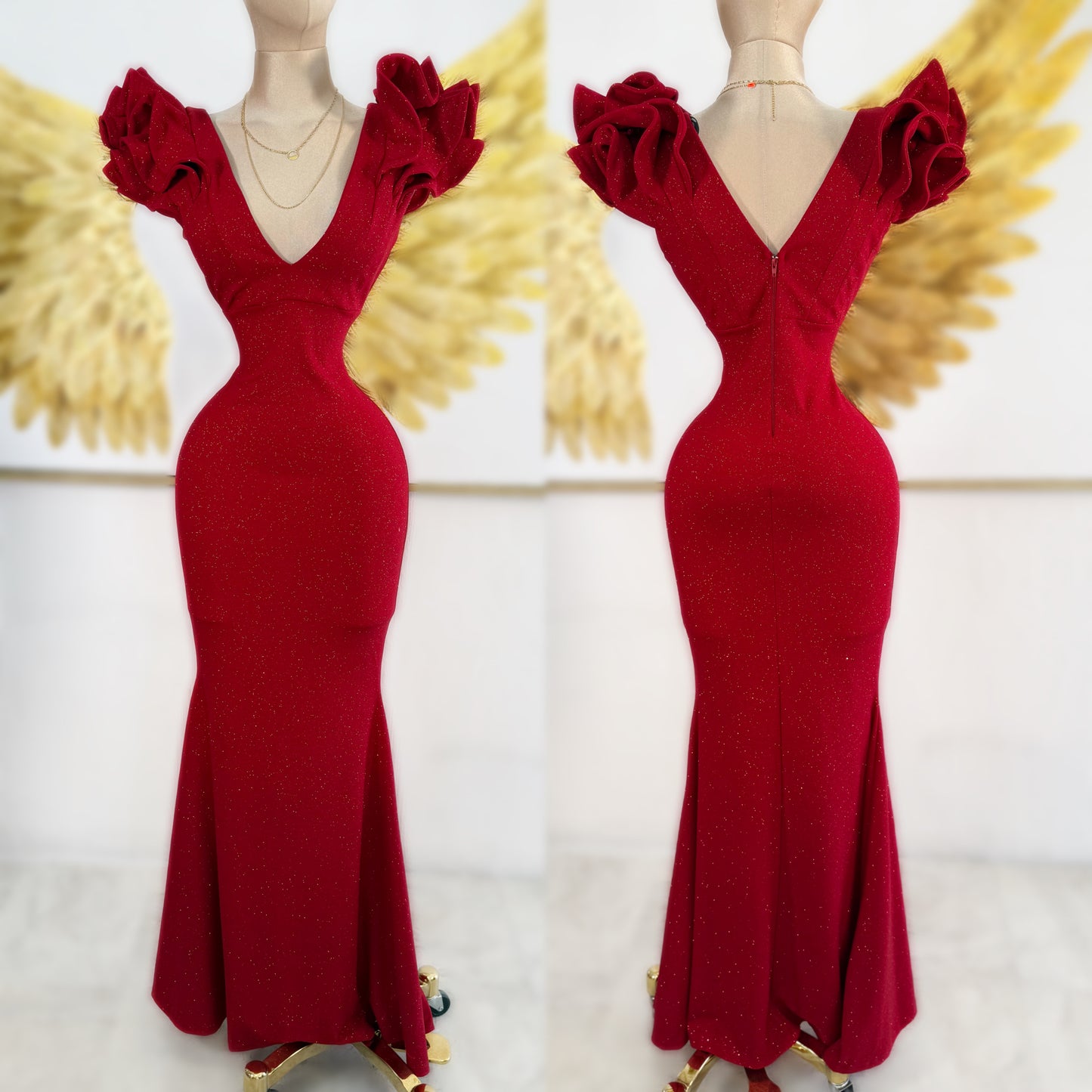 Vestido rojo destellos 🌹