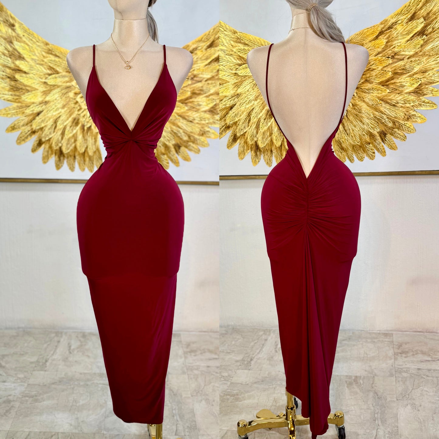 Vestido licra tinto escote ❣️