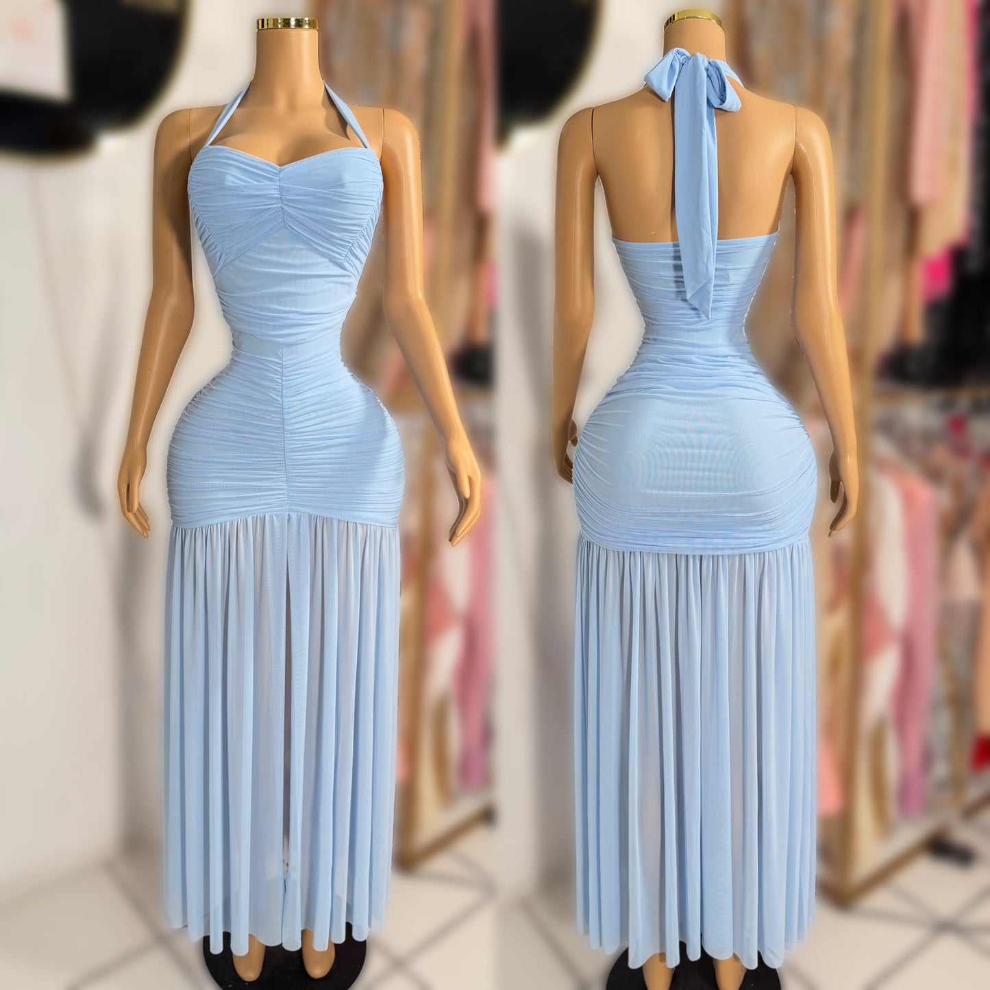 Vestido azul cielo mesh 🩵