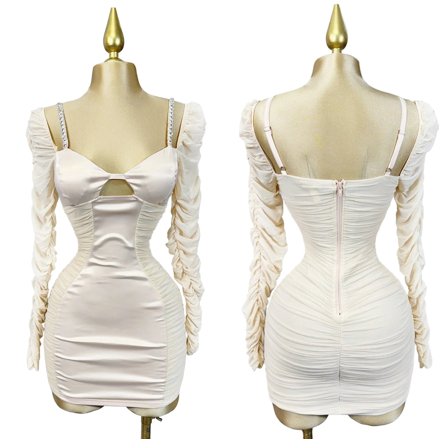 Vestido beige mesh ✨