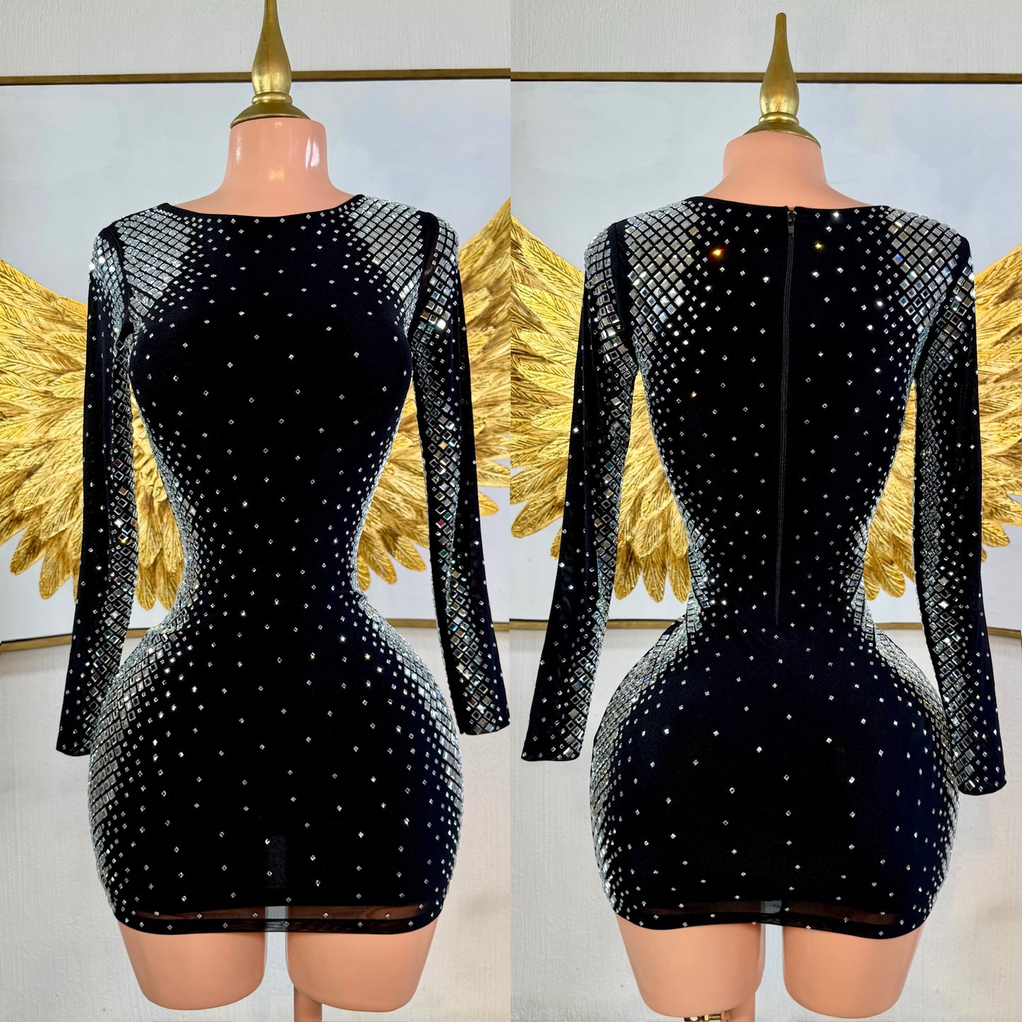 Vestido negro pedrería 🖤✨