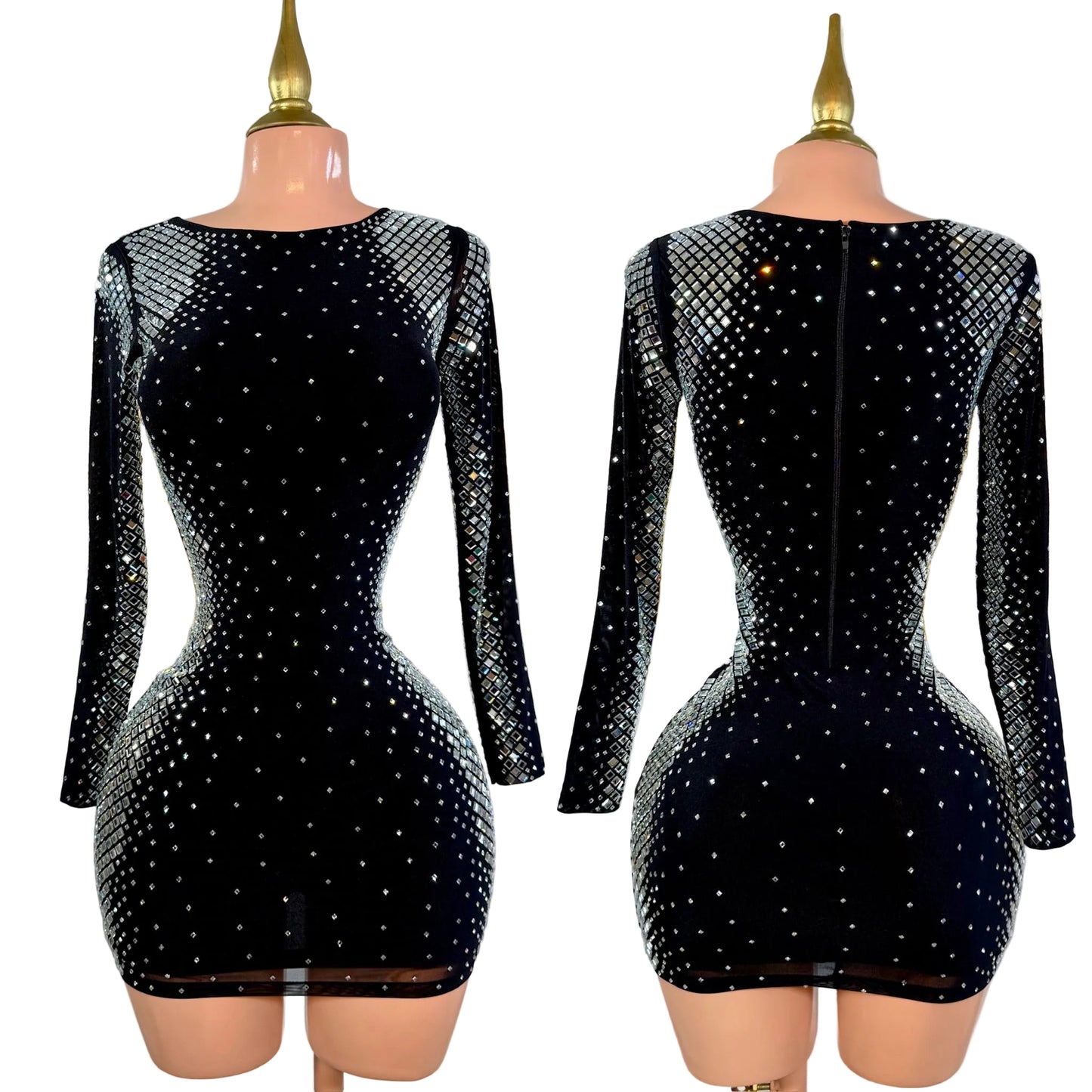 Vestido negro pedrería 🖤✨