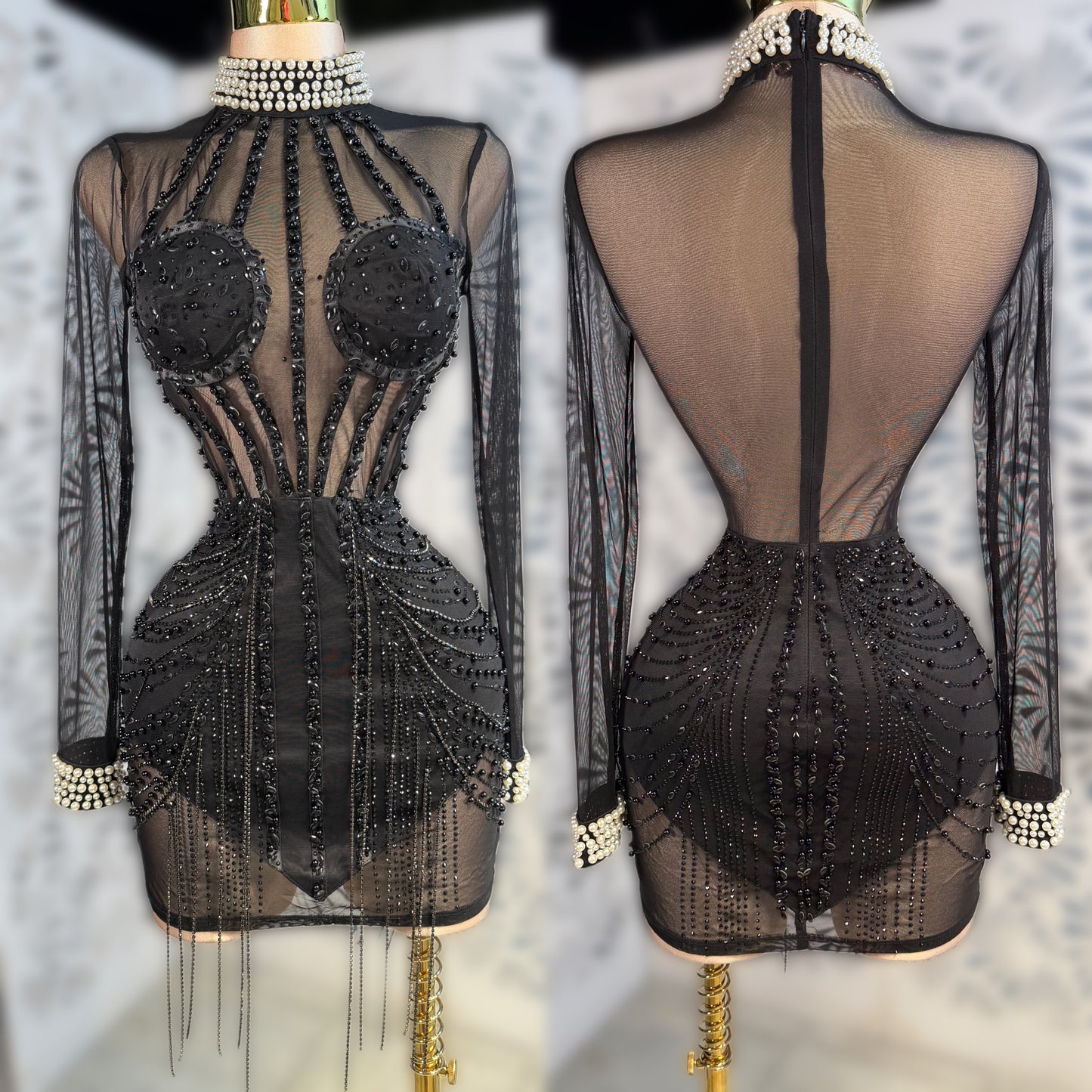 Vestido negro pedrería 🖤
