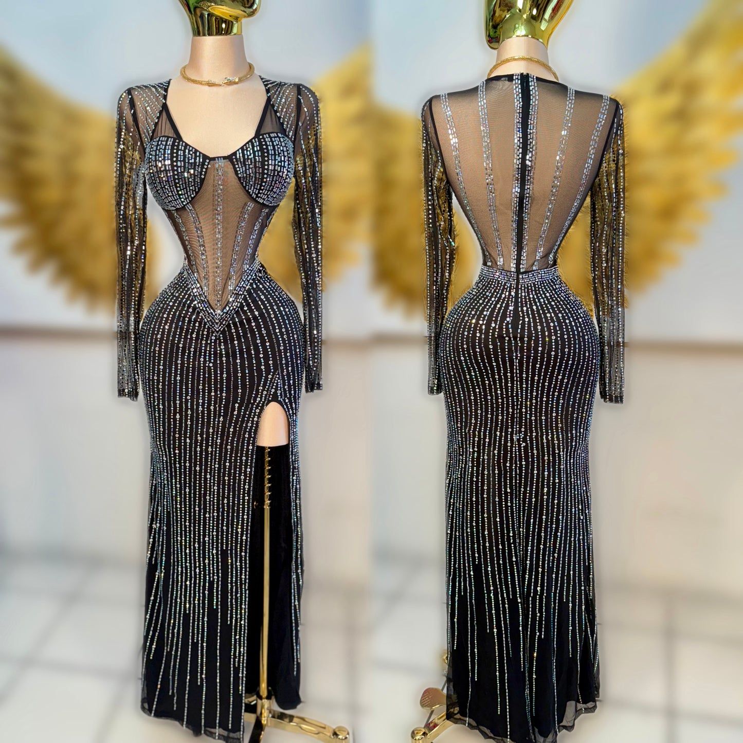 Vestido negro pedrería ✨🖤