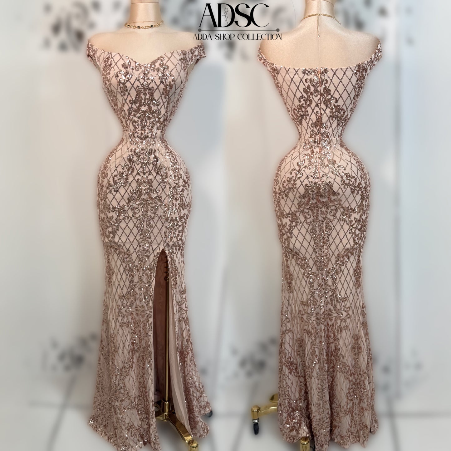 Vestido rose gold lentejuelas ✨