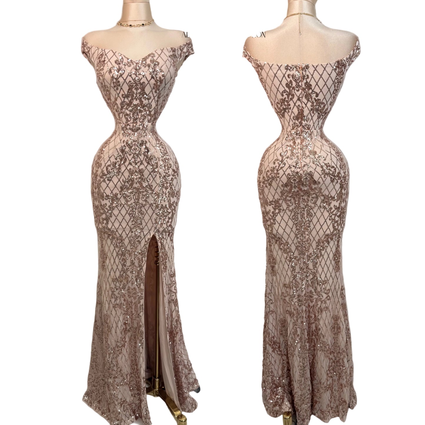 Vestido rose gold lentejuelas ✨