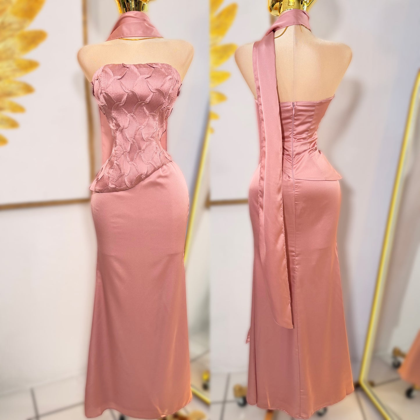 Vestido rosa palo satín ✨🩷