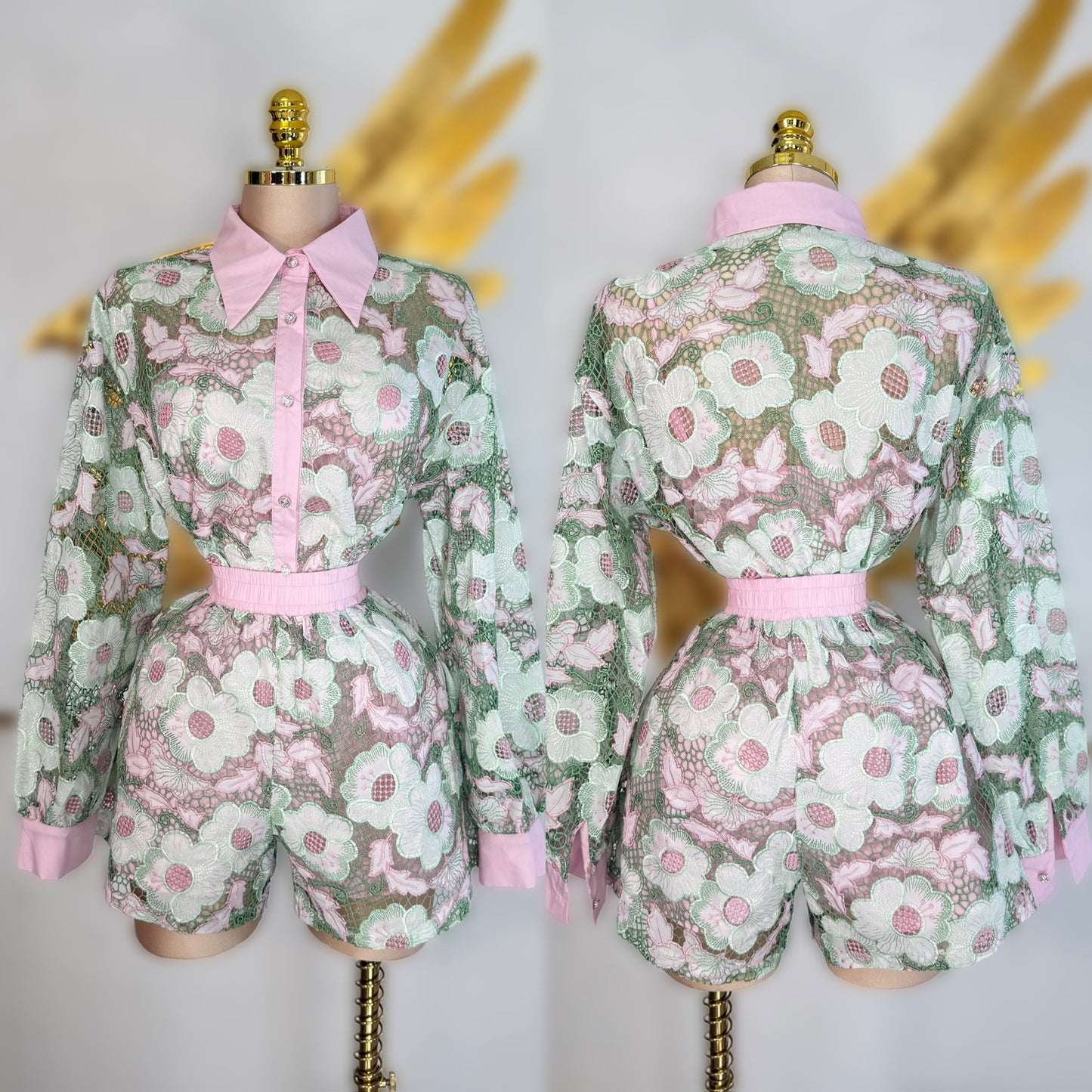 Conjunto encaje short 🌸