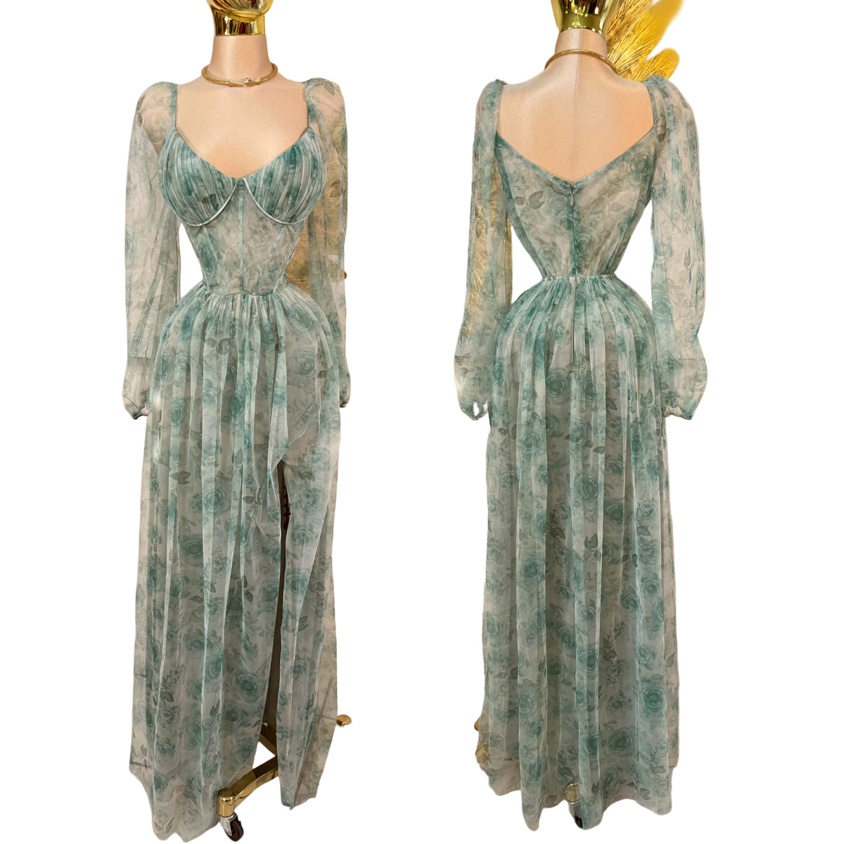 Vestido sage manga larga