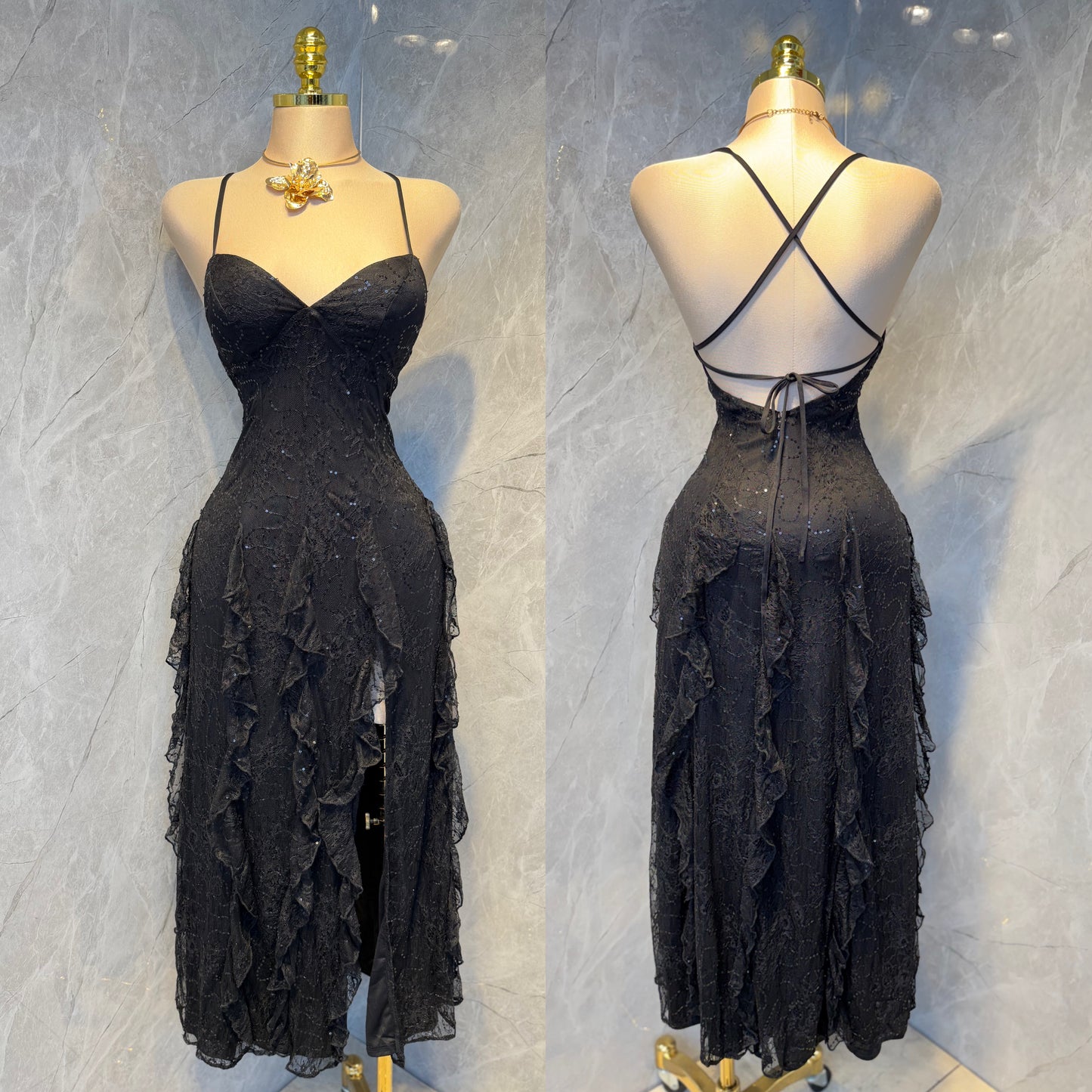 Vestido negro lentejuelas 🖤✨