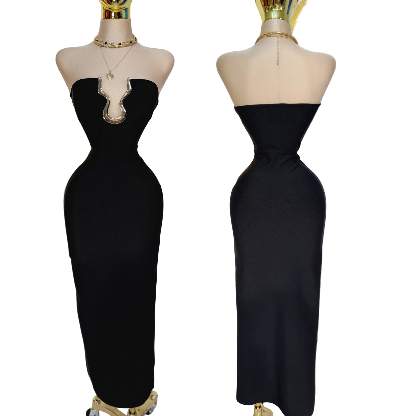 Vestido bandage strapless 🖤