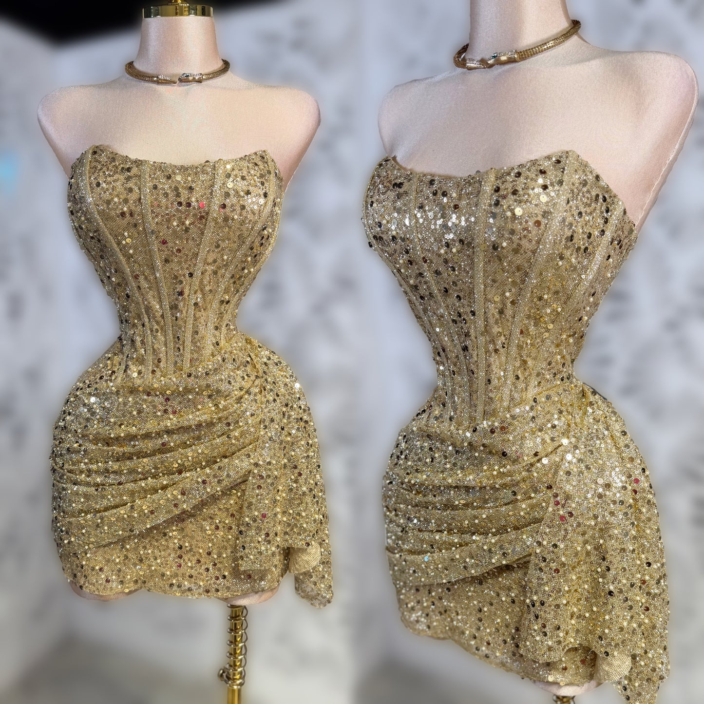 Vestido dorado lentejuelas 💛