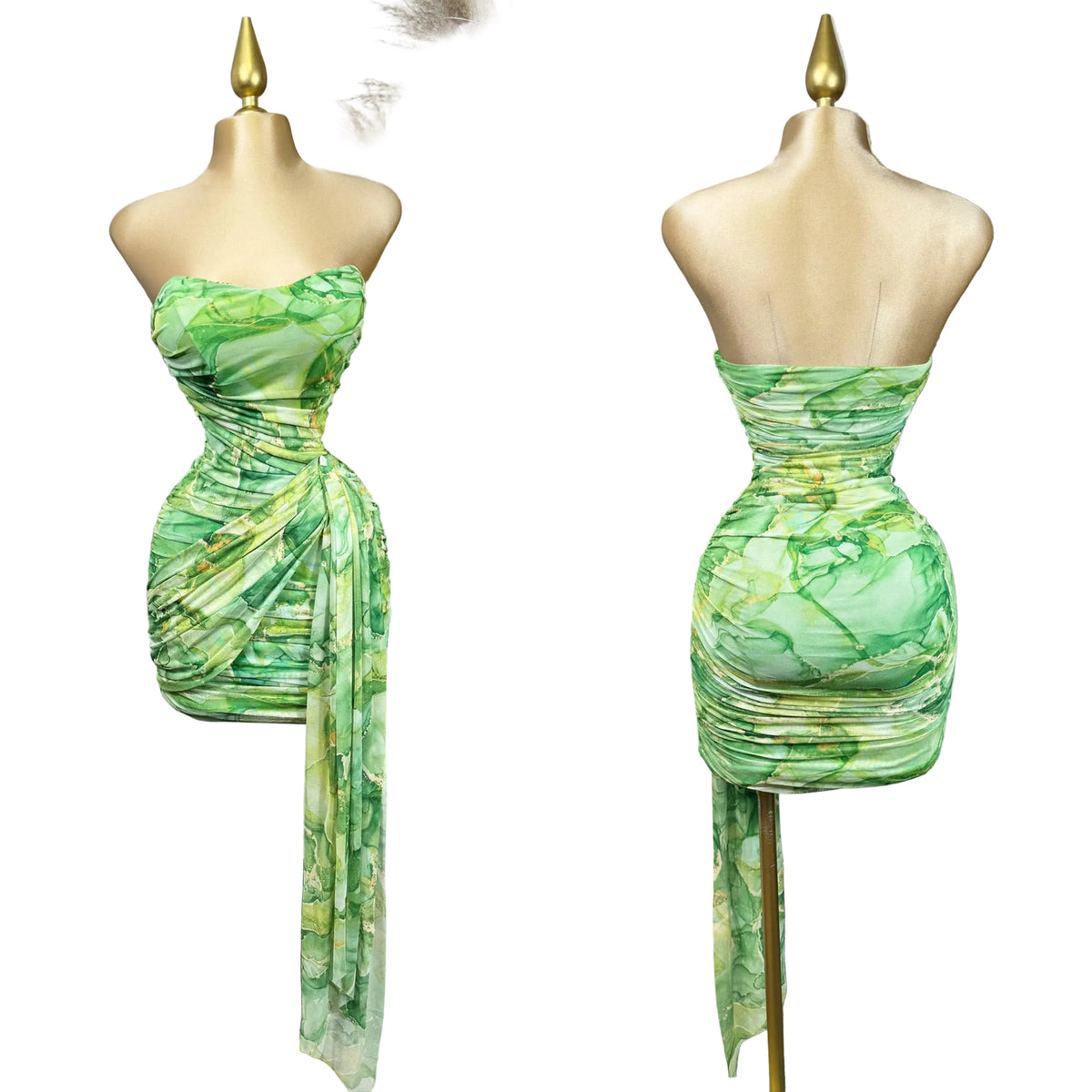 Mini vestido verde mesh