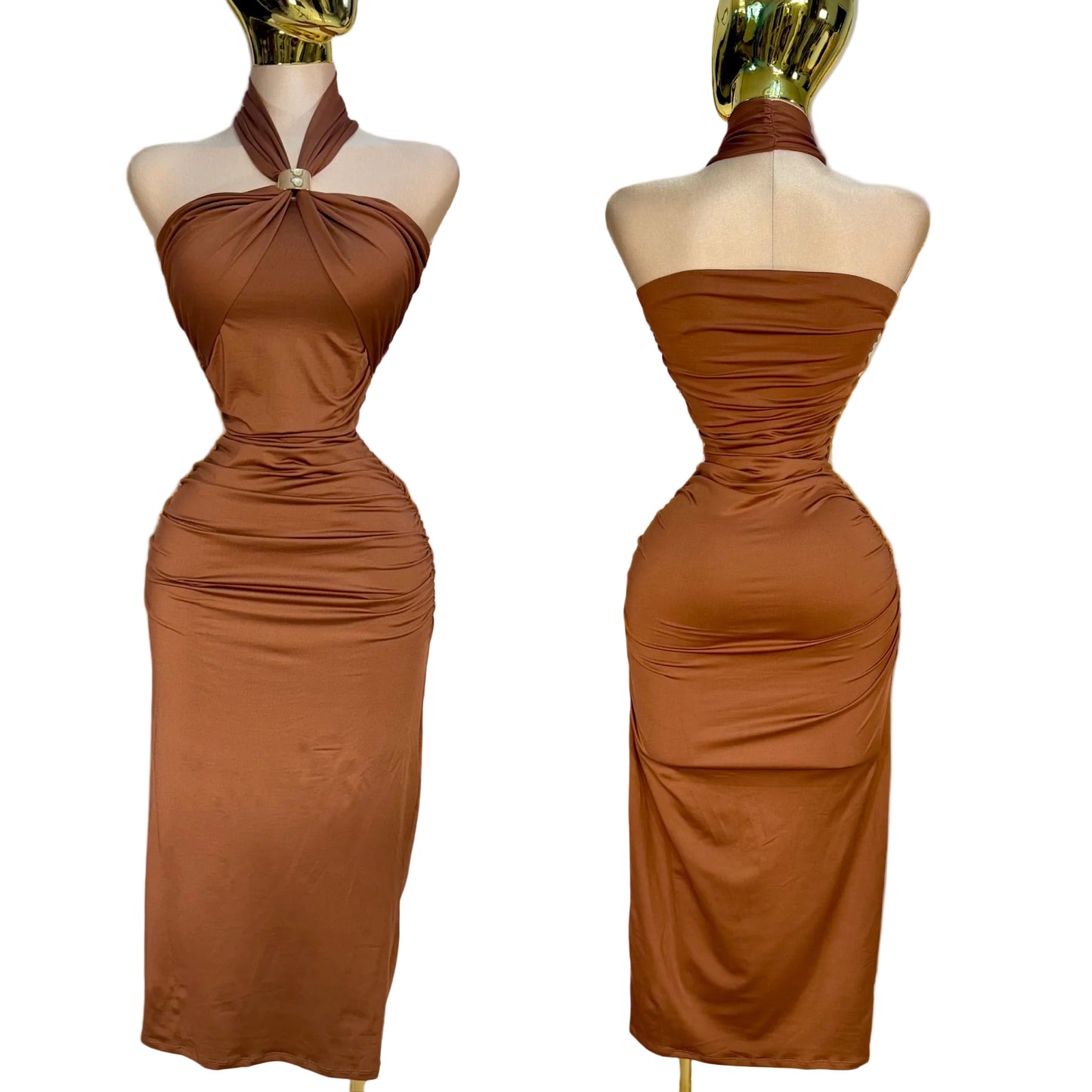 Midi vestido mocca charm 🤎