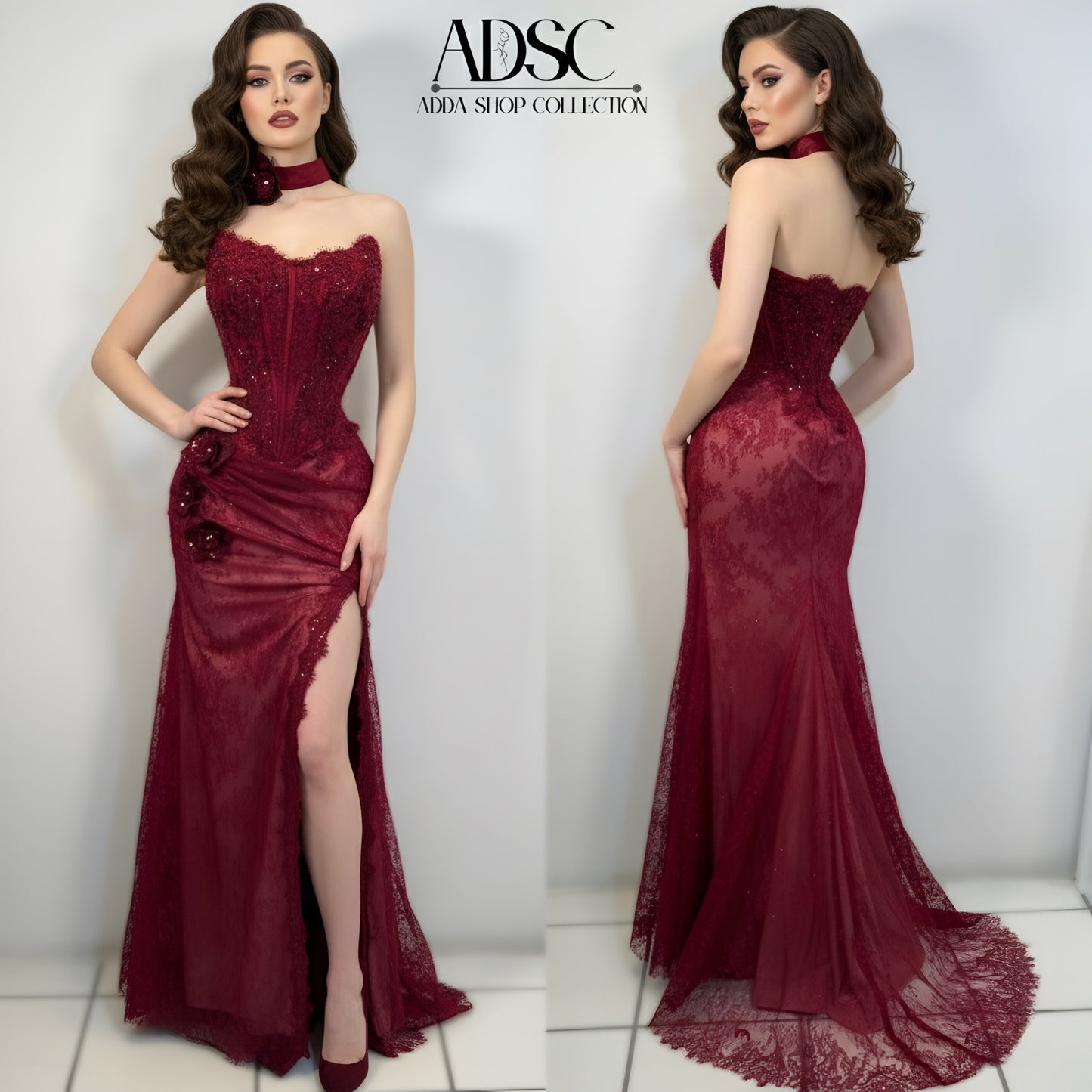 Vestido vino encaje 🍷
