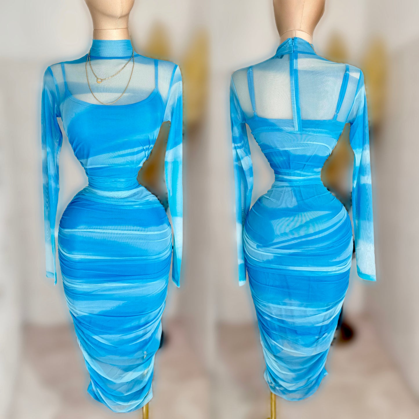 Vestido mesh azul 🩵