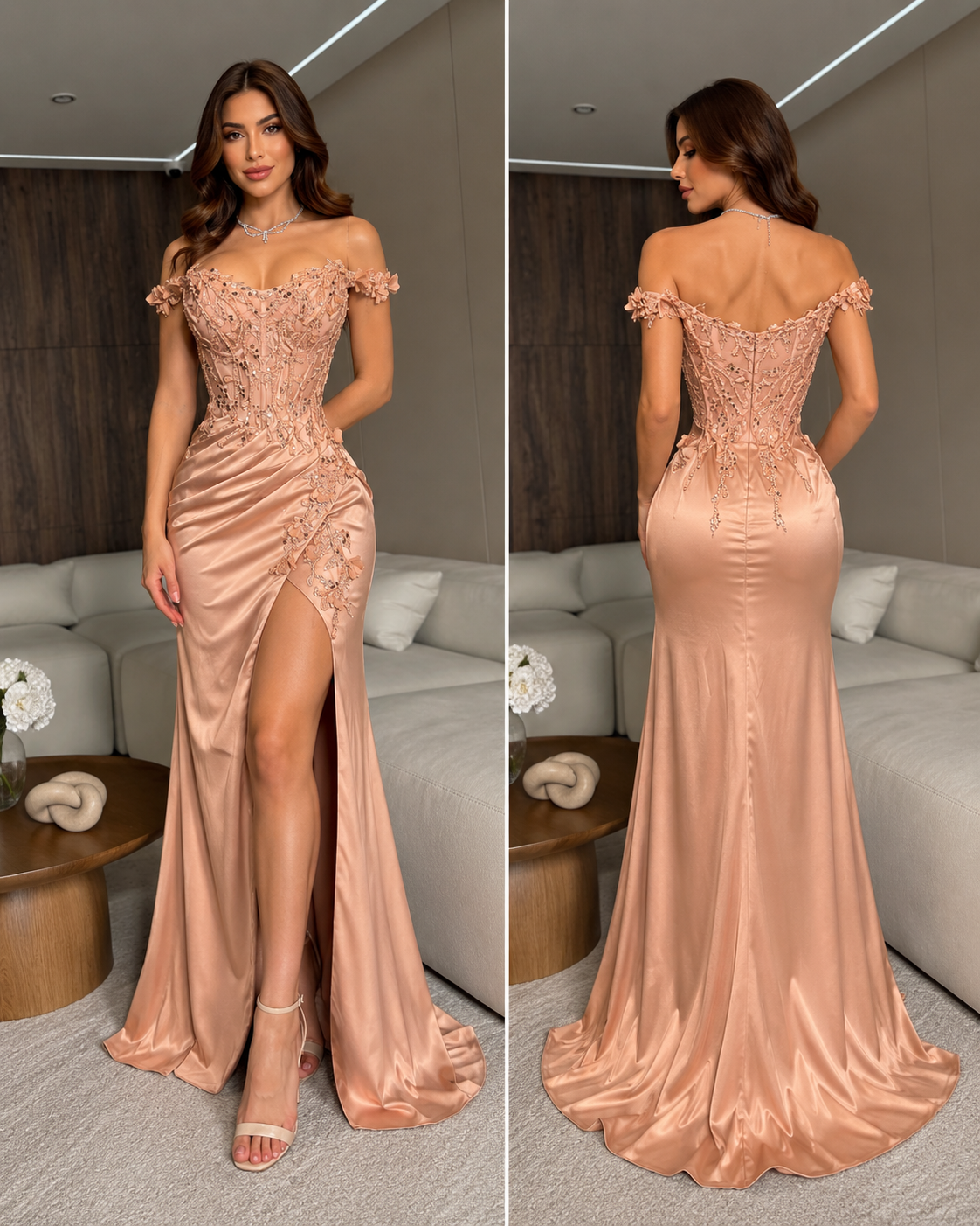 Vestido rosa palo satín ✨🩷