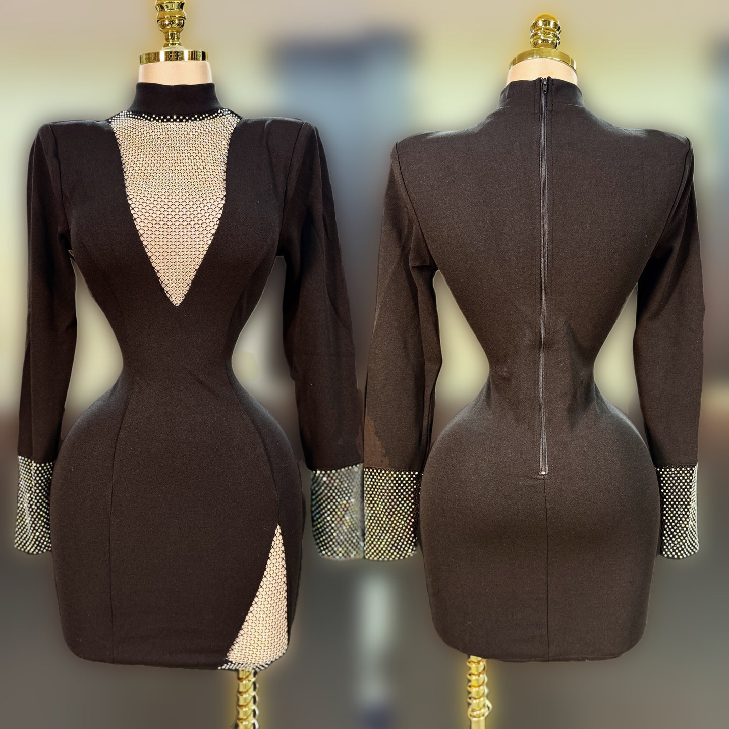 Vestido negro red pedrería ✨