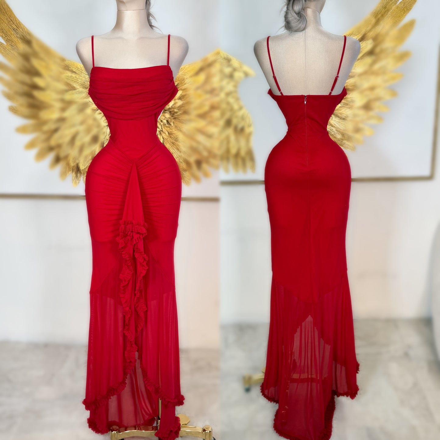 Vestido rojo mesh
