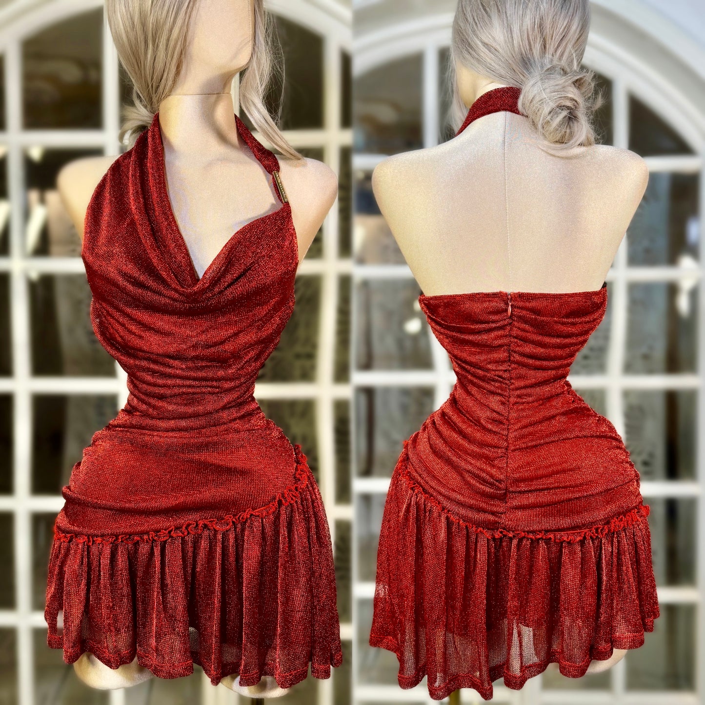 Vestido rojo metálico