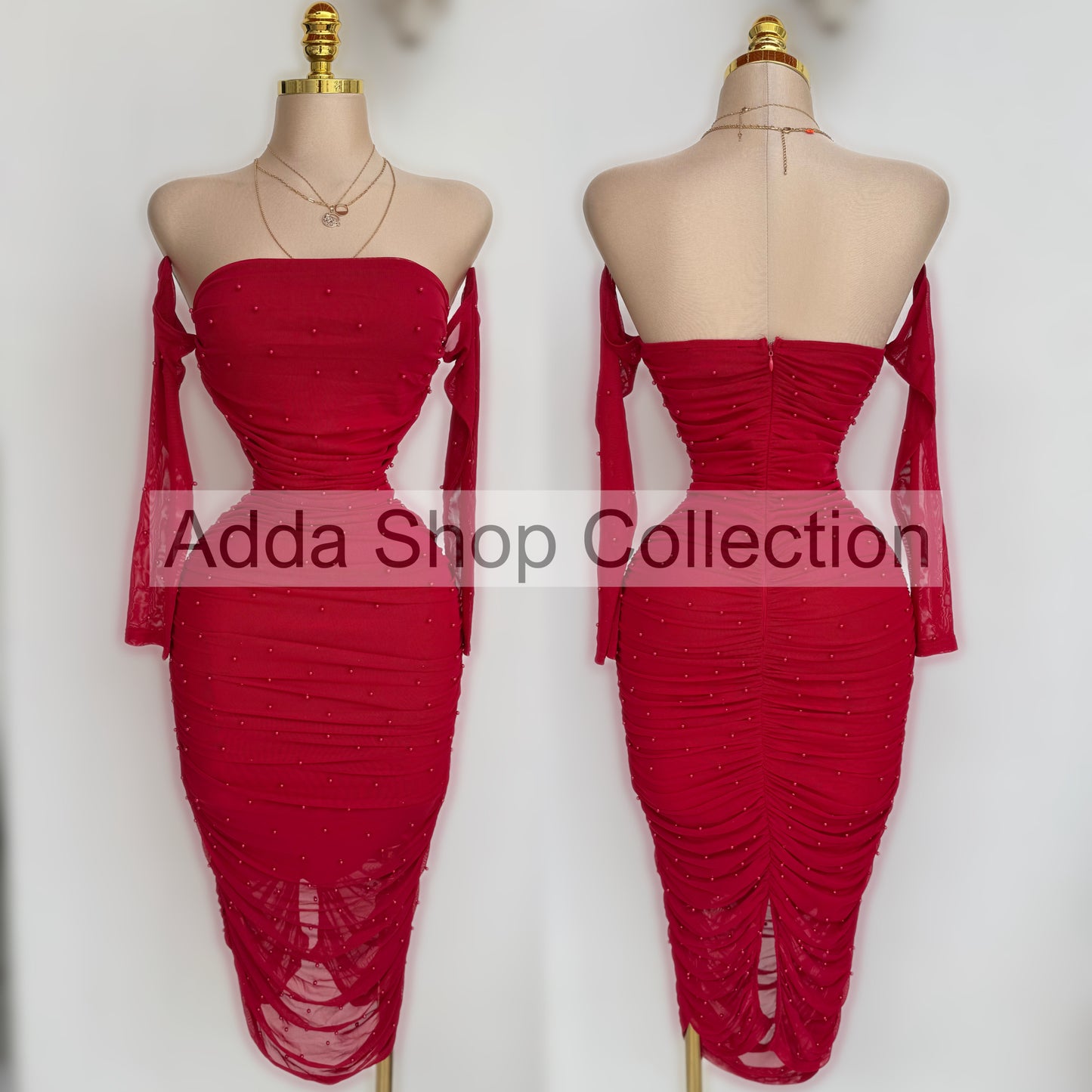Vestido rojo perlas ❤️