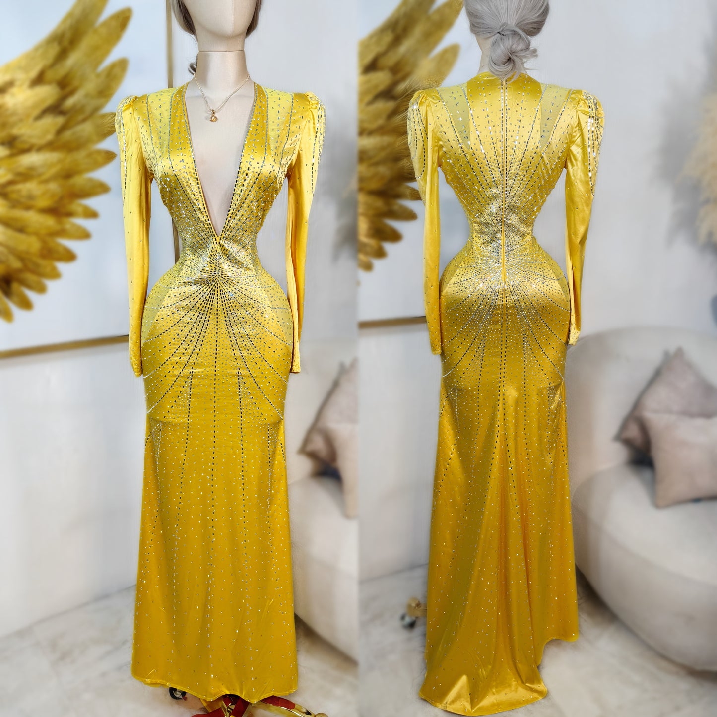 Vestido amarillo pedrerÃa 💛