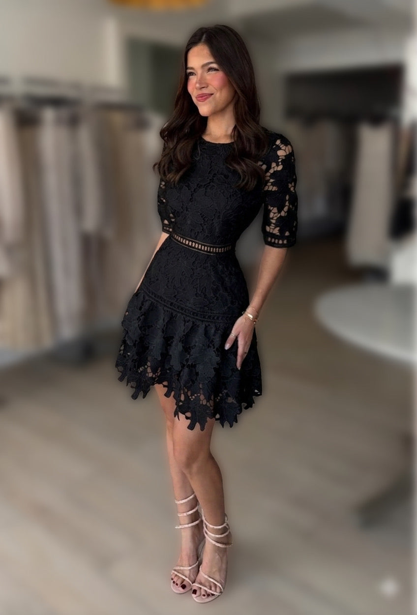 Vestido negro tejido guipure 🖤