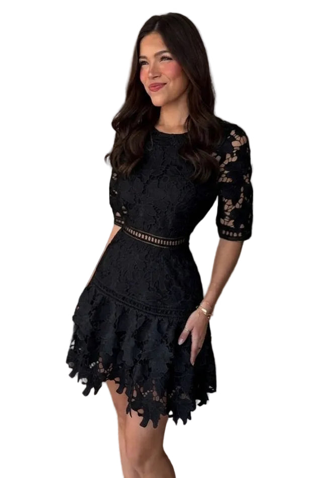 Vestido negro tejido guipure 🖤