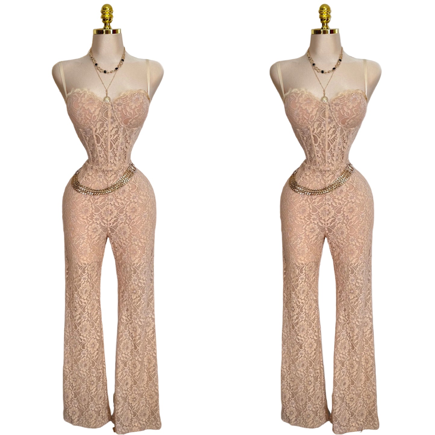 Palazzo beige encaje ✨