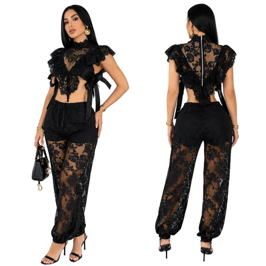 Conjunto negro encaje 🖤✨