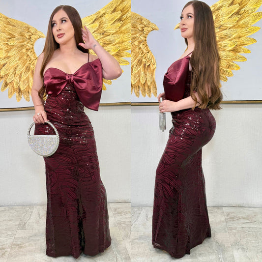 Vestido tinto lentejuelas 🍷✨