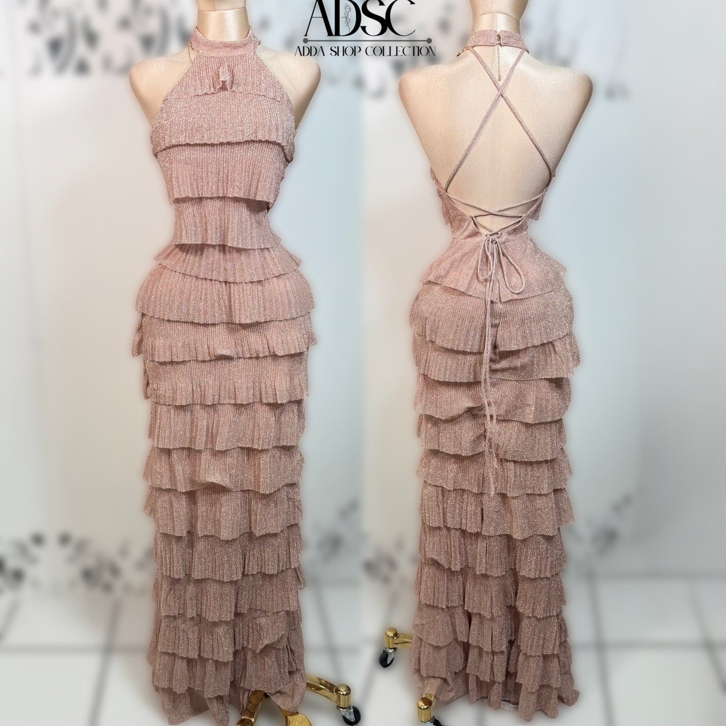 Vestido Olanes champagne ✨
