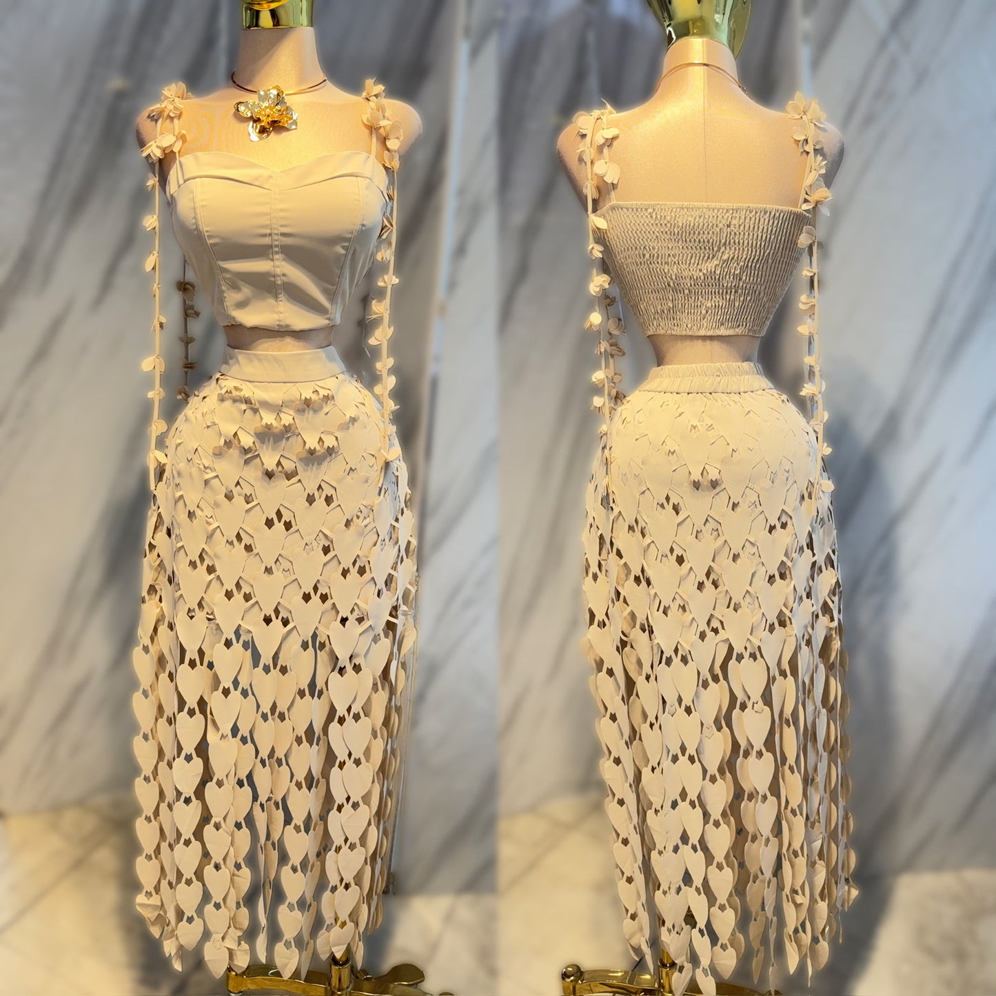 Conjunto beige corazones ✨