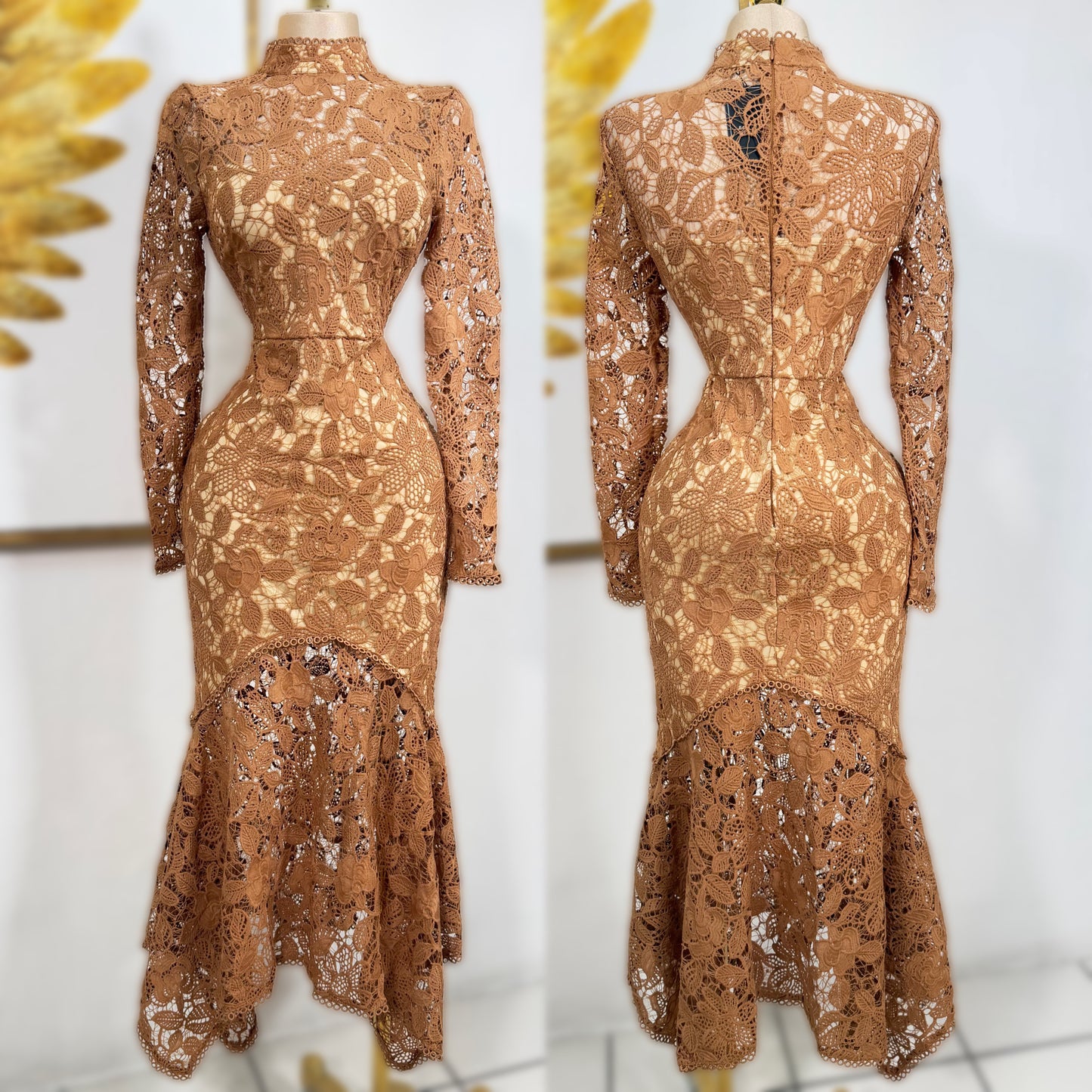 Vestido café encaje 🤎✨